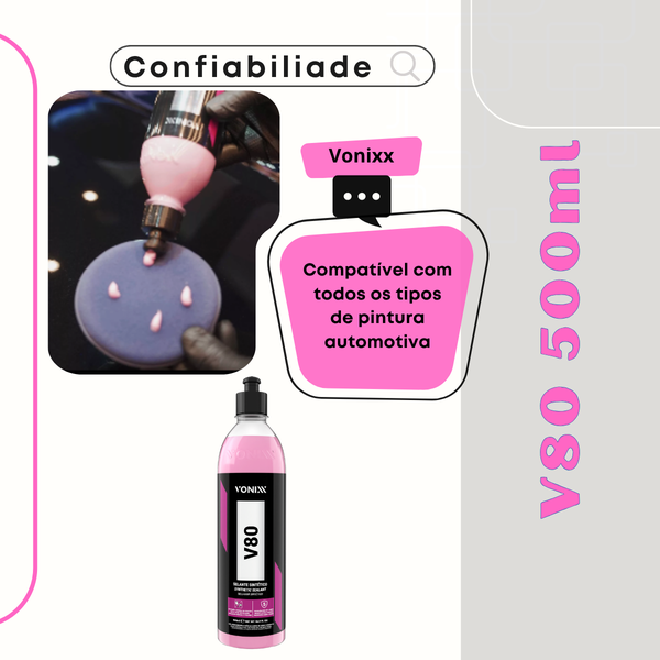 Kit 2 Selante Sintético V80 Proteção Automotivo 500ml Vonixx