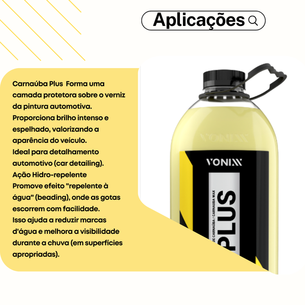 Cera de Carnaúba Plus Vonixx – Brilho Intenso, Proteção UV e