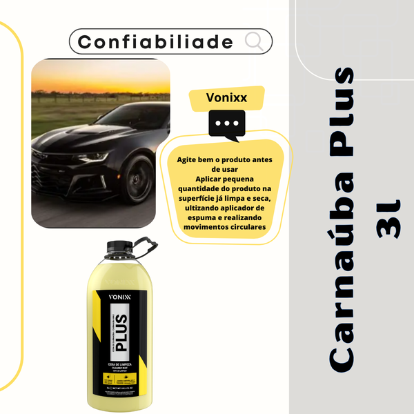 Cera de Carnaúba Plus Vonixx – Brilho Intenso, Proteção UV e